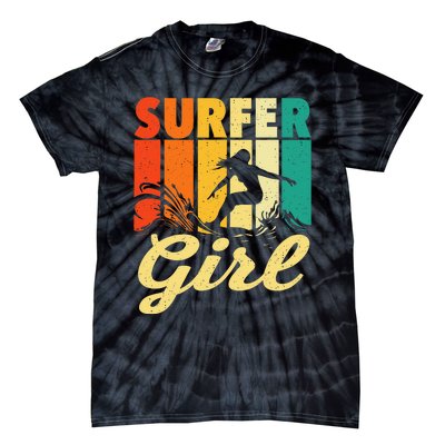 Surfer Girl Waves Surfing Trainer Surfboard Lover Tie-Dye T-Shirt