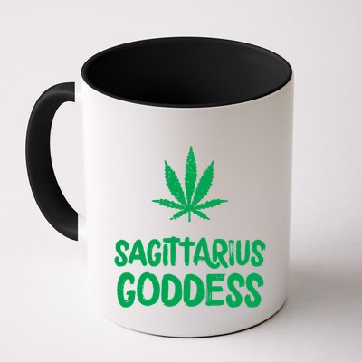 Sagittarius Goddess Weed Leaf Marijuana Horoscope Astrology Gift Mug