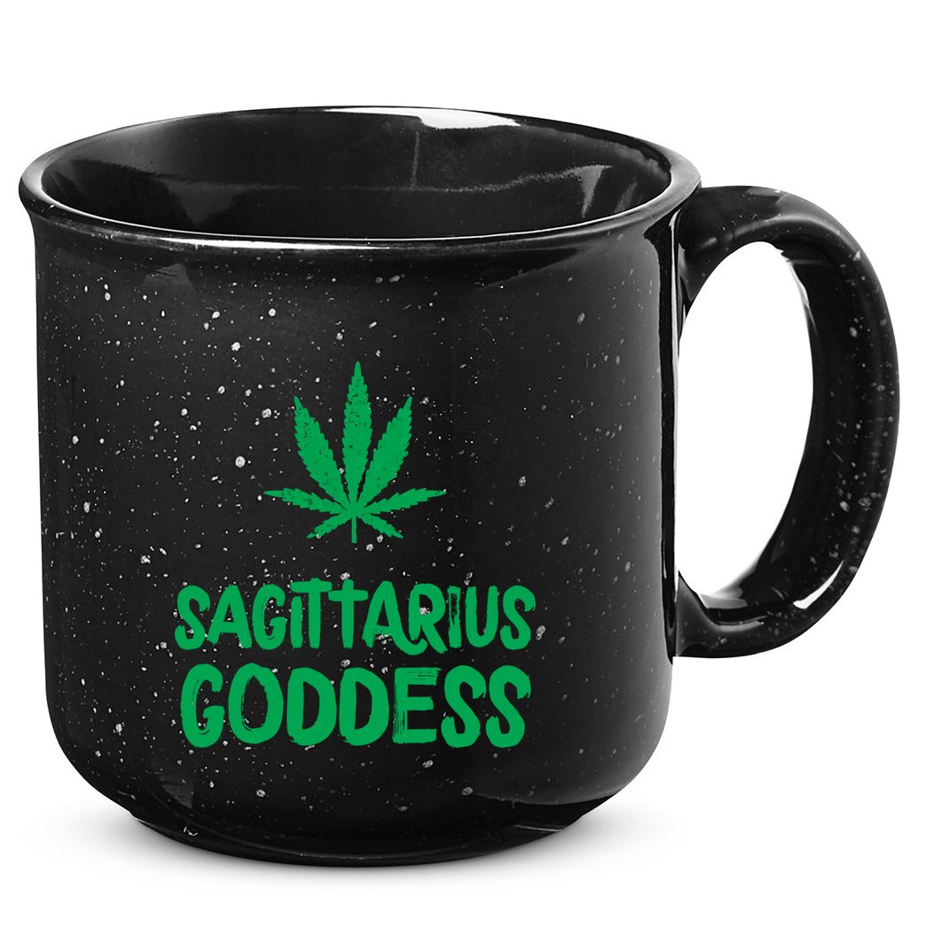 Sagittarius Goddess Weed Leaf Marijuana Horoscope Astrology Gift 15oz Campfire Ceramic Mug