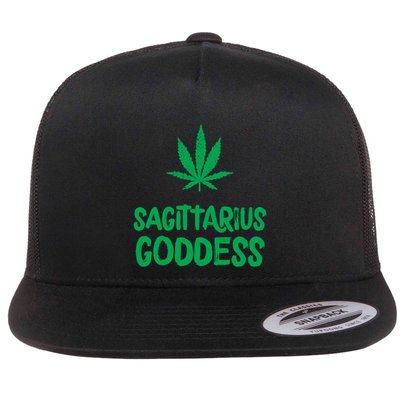Sagittarius Goddess Weed Leaf Marijuana Horoscope Astrology Gift Flatbill Hat