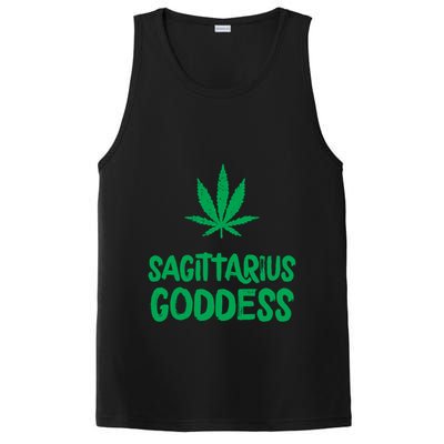 Sagittarius Goddess Weed Leaf Marijuana Horoscope Astrology Gift PosiCharge Competitor Tank