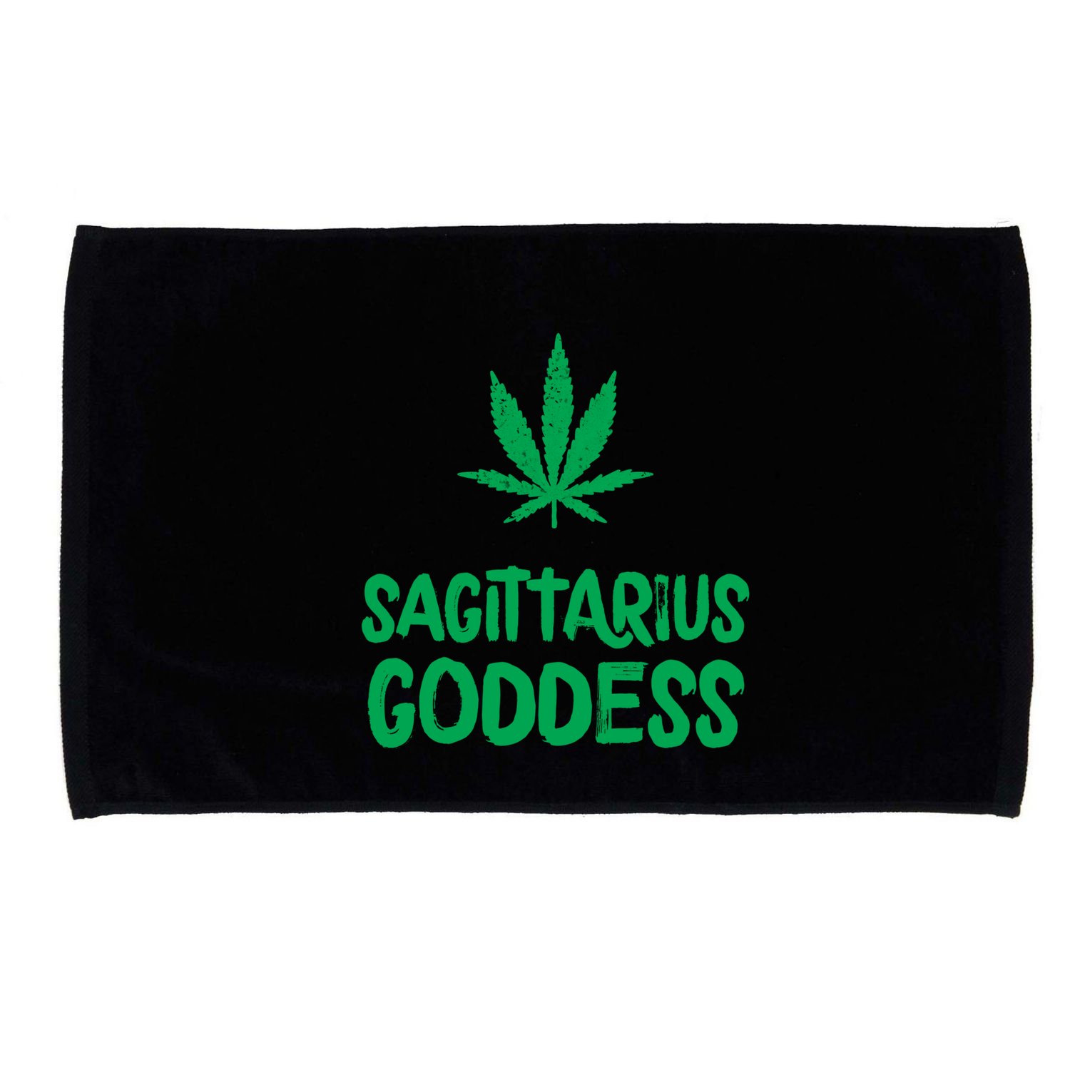 Sagittarius Goddess Weed Leaf Marijuana Horoscope Astrology Gift Microfiber Hand Towel