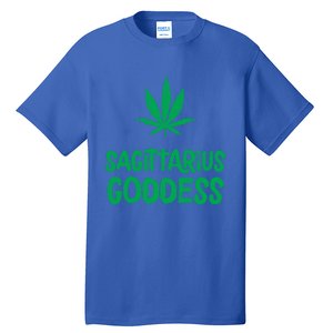 Sagittarius Goddess Weed Leaf Marijuana Horoscope Astrology Gift Tall T-Shirt