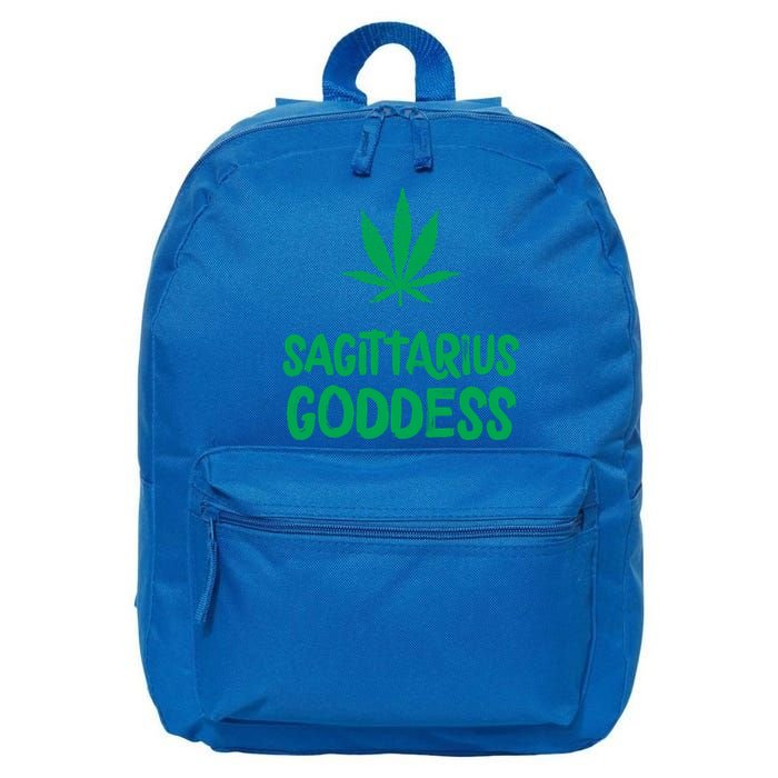 Sagittarius Goddess Weed Leaf Marijuana Horoscope Astrology Gift 16 in Basic Backpack