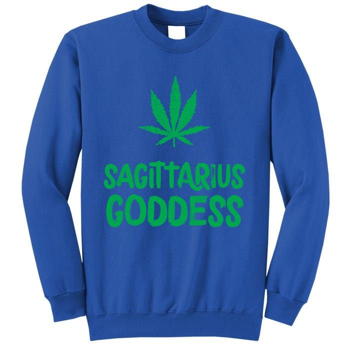 Sagittarius Goddess Weed Leaf Marijuana Horoscope Astrology Gift Tall Sweatshirt