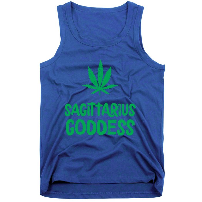 Sagittarius Goddess Weed Leaf Marijuana Horoscope Astrology Gift Tank Top