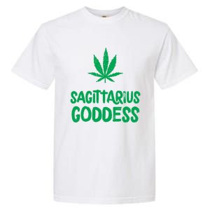 Sagittarius Goddess Weed Leaf Marijuana Horoscope Astrology Gift Garment-Dyed Heavyweight T-Shirt