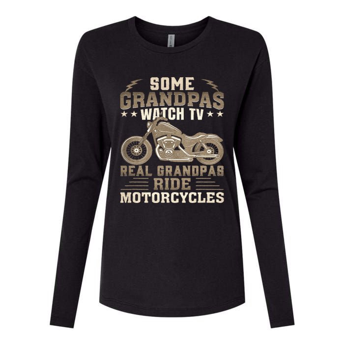 Some Grandpas Watch TV Real Grandpas Ride Motorcycles Womens Cotton Relaxed Long Sleeve T-Shirt