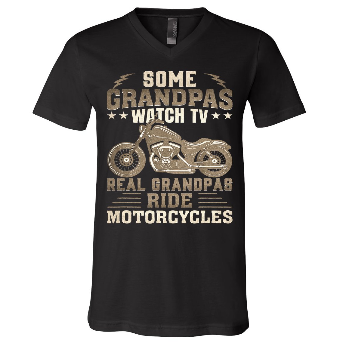 Some Grandpas Watch TV Real Grandpas Ride Motorcycles V-Neck T-Shirt