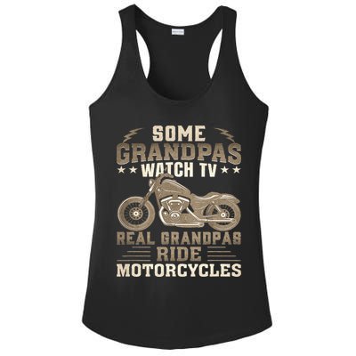 Some Grandpas Watch TV Real Grandpas Ride Motorcycles Ladies PosiCharge Competitor Racerback Tank