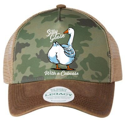 Silly Goose With A Caboose Funny Legacy Tie Dye Trucker Hat