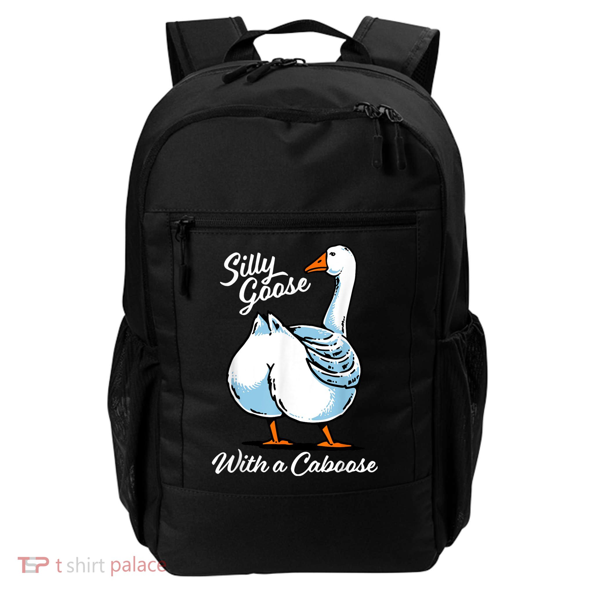 Silly Goose With A Caboose Funny Backpack