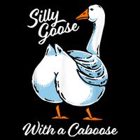 Silly Goose With A Caboose Funny Drawstring Bag