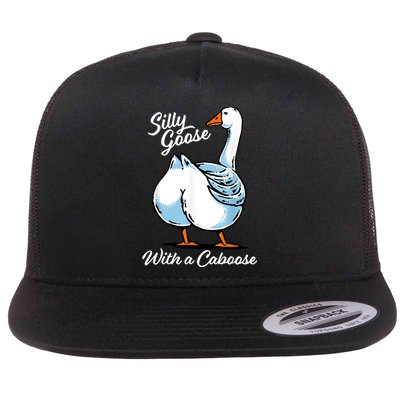 Silly Goose With A Caboose Funny Flatbill Hat