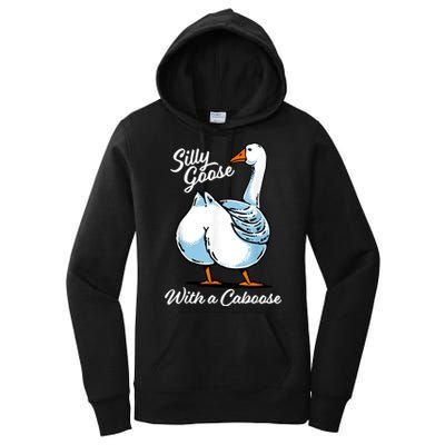 Silly Goose With A Caboose Funny Women's Pullover Hoodie