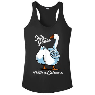 Silly Goose With A Caboose Funny Ladies PosiCharge Competitor Racerback Tank