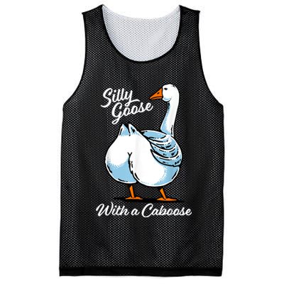 Silly Goose With A Caboose Funny Mesh Reversible Basketball Jersey Tank