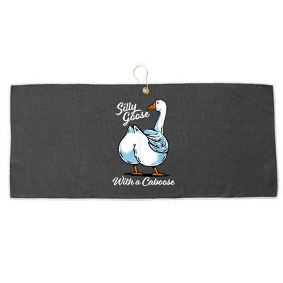 Silly Goose With A Caboose Funny Large Microfiber Waffle Golf Towel