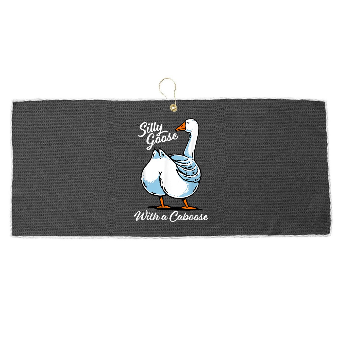 Silly Goose With A Caboose Funny Large Microfiber Waffle Golf Towel