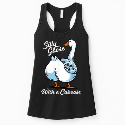 Silly Goose With A Caboose Funny Womens Tank Top