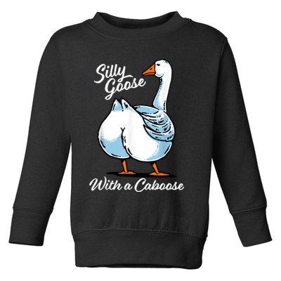Silly Goose With A Caboose Funny Toddler Sweatshirt