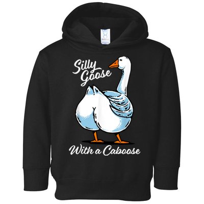 Silly Goose With A Caboose Funny Toddler Hoodie