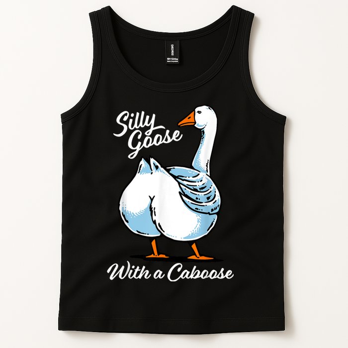 Silly Goose With A Caboose Funny Tank Top