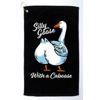 Silly Goose With A Caboose Funny Golf Towel