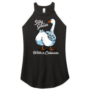 Silly Goose With A Caboose Funny Women's Perfect Tri Rocker Tank