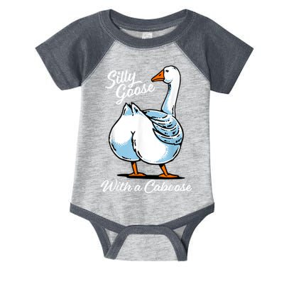 Silly Goose With A Caboose Funny Infant Baby Jersey Bodysuit