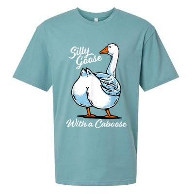 Silly Goose With A Caboose Funny Sueded Cloud Jersey T-Shirt