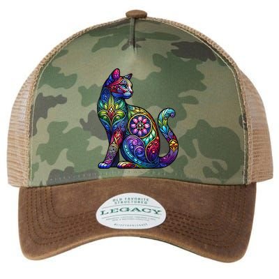 Stained Glass Window Cat Art Legacy Tie Dye Trucker Hat