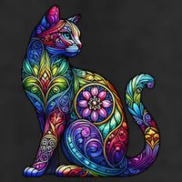 Stained Glass Window Cat Art Adult Drive Performance Visor
