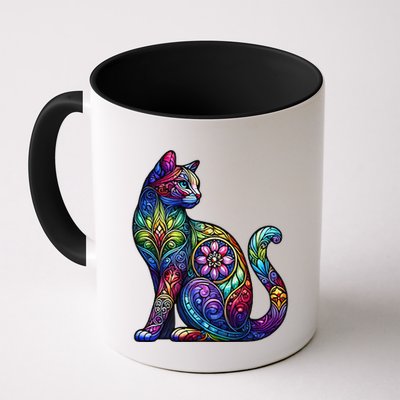 Stained Glass Window Cat Art Mug