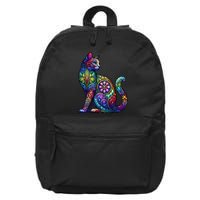 Stained Glass Window Cat Art 16 in Basic Backpack