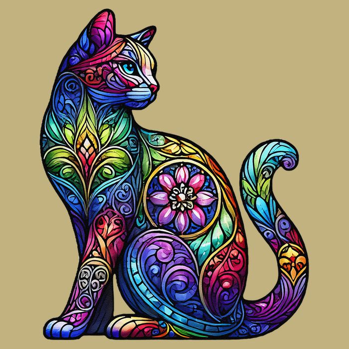 Stained Glass Window Cat Art Cooling Performance Crew T-Shirt