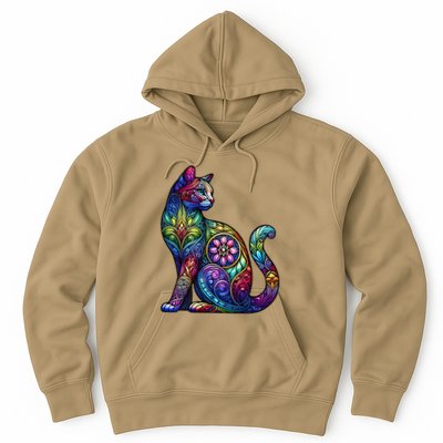Stained Glass Window Cat Art Hoodie
