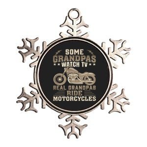 Some Grandpas Watch TV Real Grandpas Ride Motorcycles Metallic Star Ornament