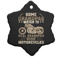 Some Grandpas Watch TV Real Grandpas Ride Motorcycles Ceramic Star Ornament