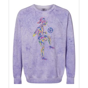 Soccer Girl Women Players Colorblast Crewneck Sweatshirt