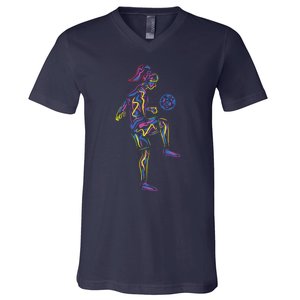 Soccer Girl Women Players V-Neck T-Shirt