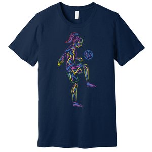 Soccer Girl Women Players Premium T-Shirt