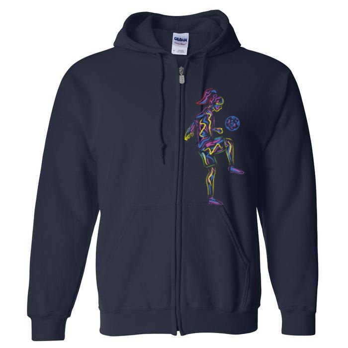 Soccer Girl Women Players Full Zip Hoodie