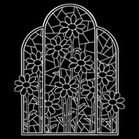 Stained Glass Wildflower Flower Kaleidoscope Church Window Bucket Hat