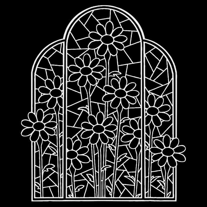 Stained Glass Wildflower Flower Kaleidoscope Church Window Bucket Hat