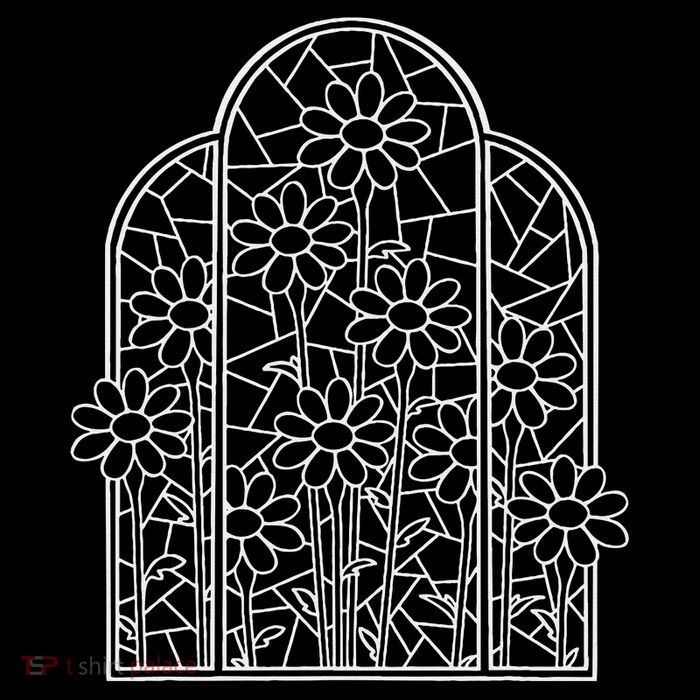 Stained Glass Wildflower Flower Kaleidoscope Church Window 16 in Basic Backpack