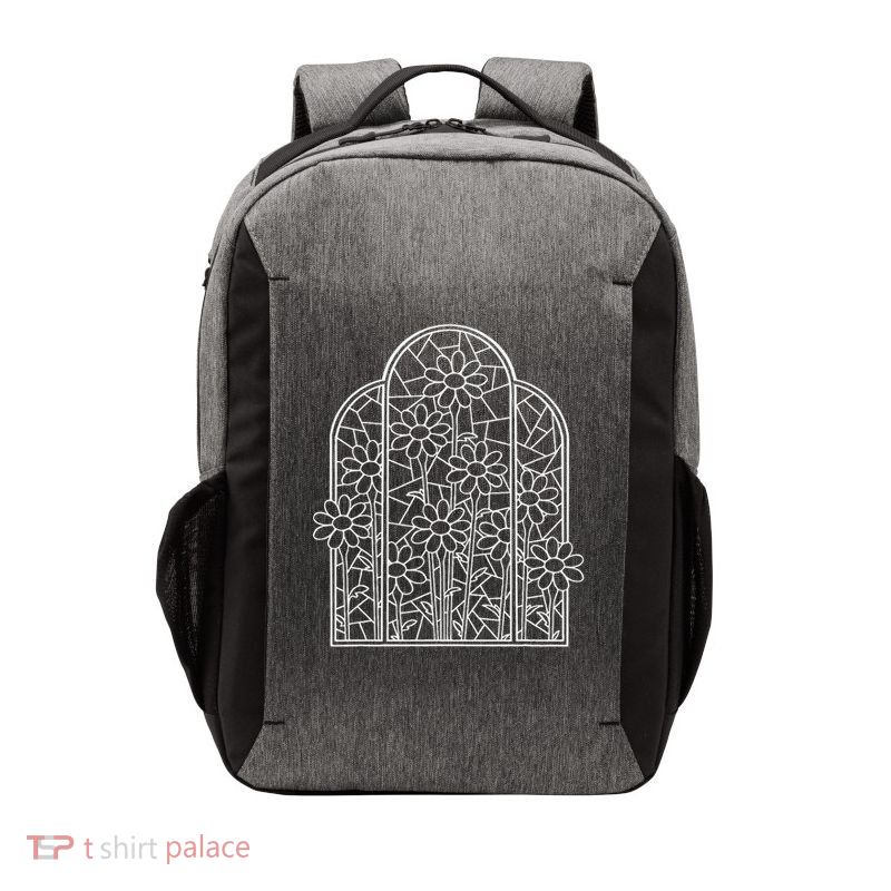 Stained Glass Wildflower Flower Kaleidoscope Church Window Vector Backpack