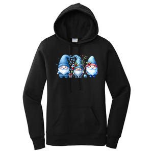 Snowman Gonomies With Snowflakes Cute Winter Gnome Women's Pullover Hoodie