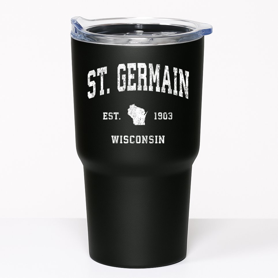 St. Germain Wisconsin Wi Vintage Athletic Sports Tumbler