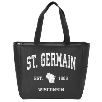 St. Germain Wisconsin Wi Vintage Athletic Sports Zip Tote Bag